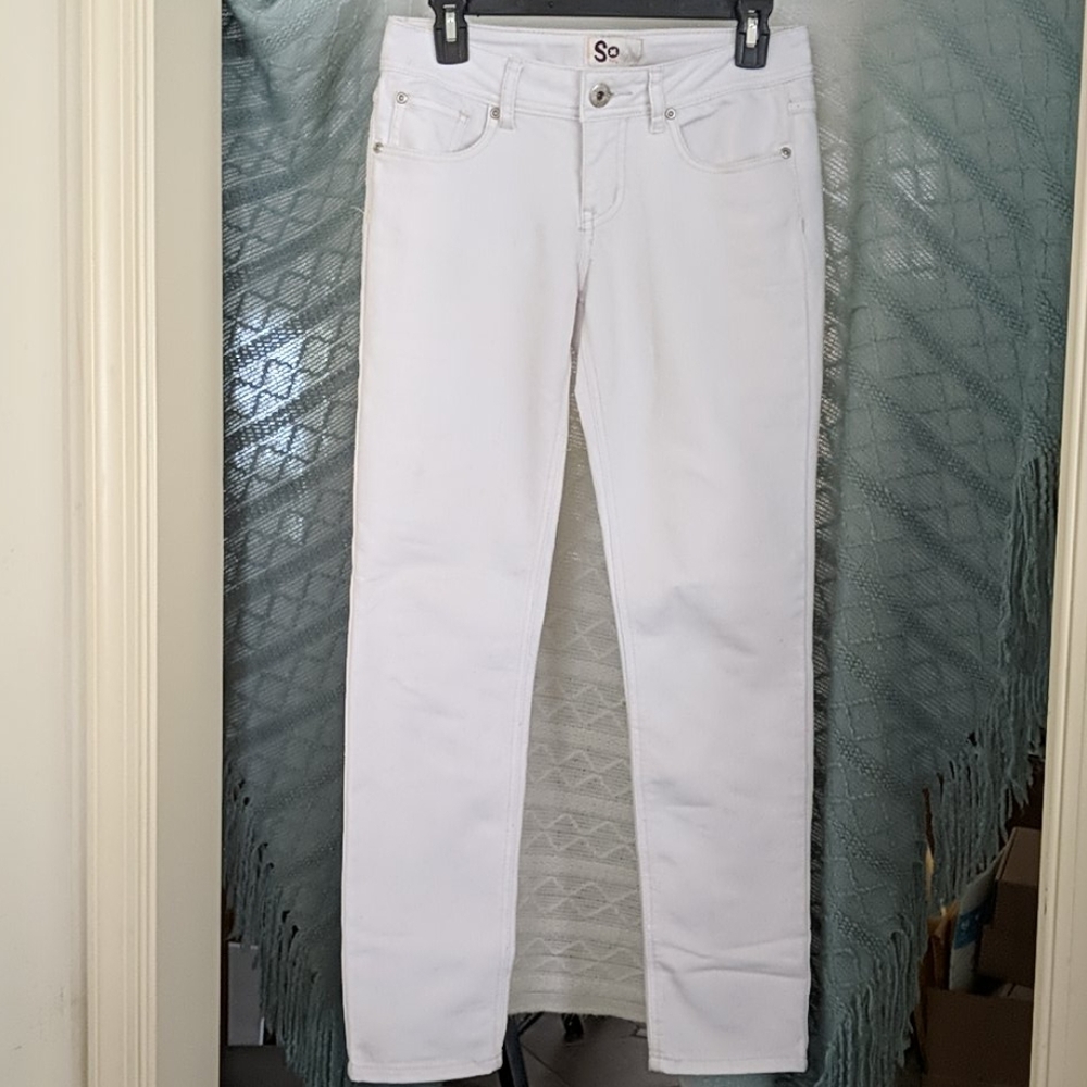 SO White Lowrise Straight Leg Jeans